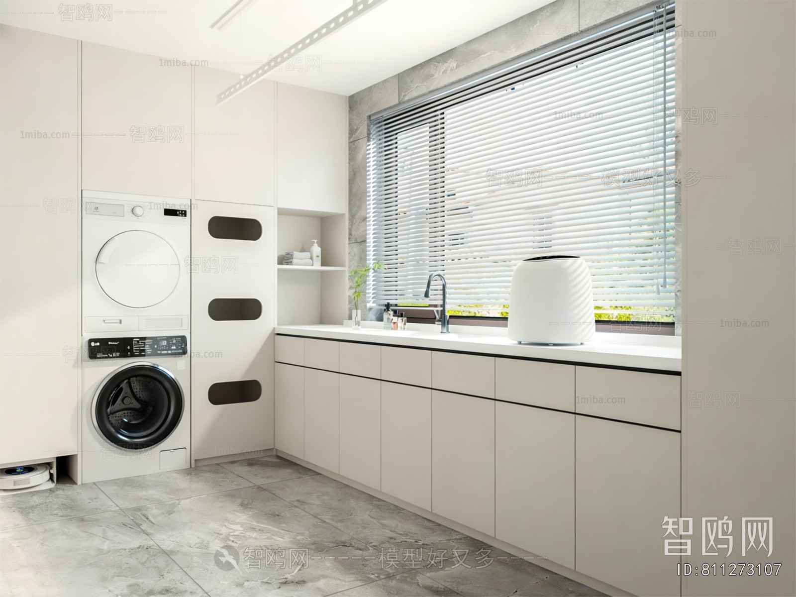 Modern Balcony Laundry Room