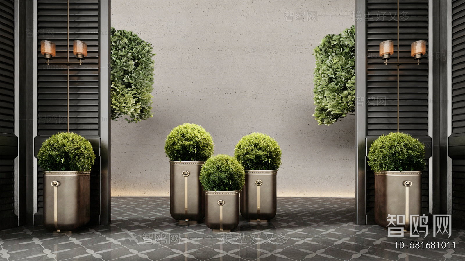 Modern Ground Green Plant Potted Plants