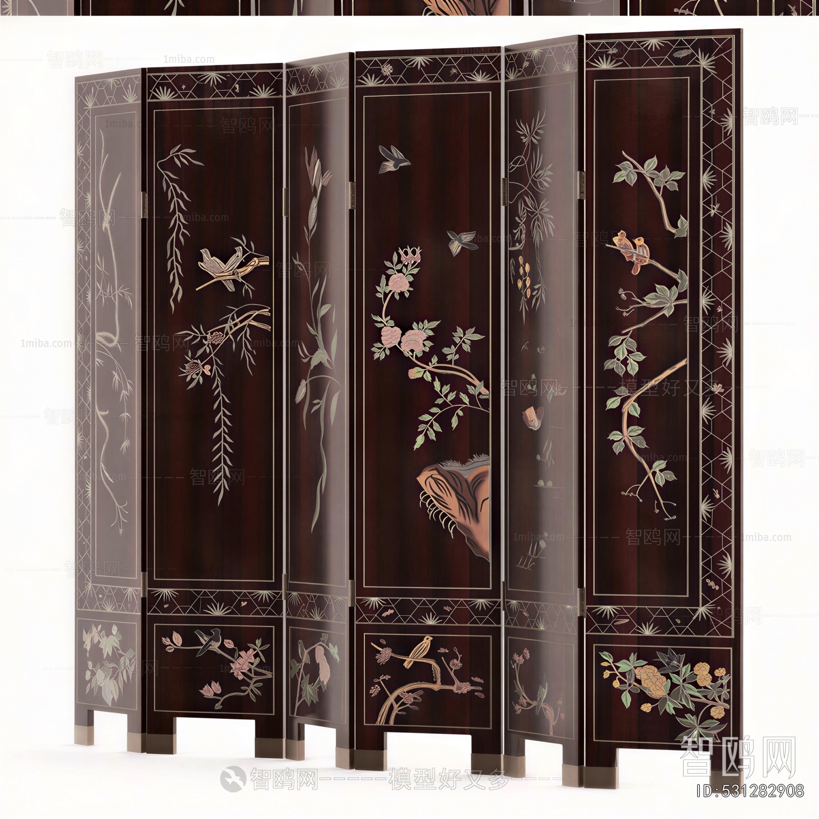 Chinese Style Wooden Screen Partition