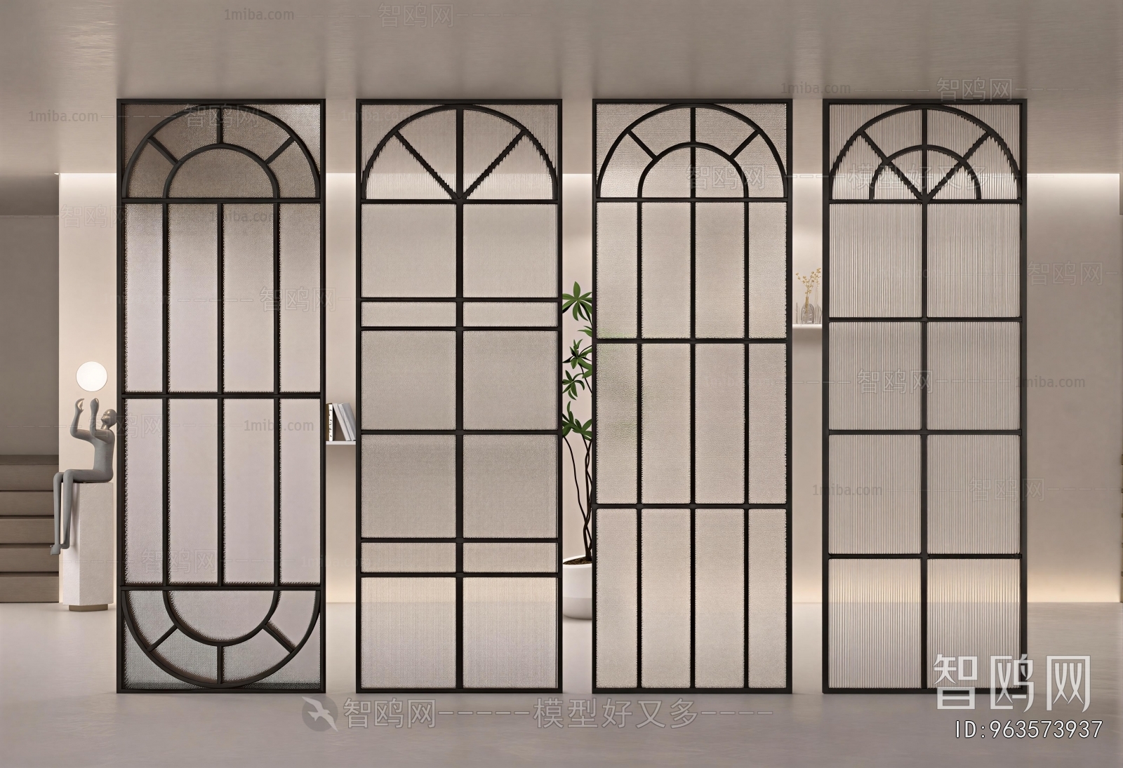 French Style Glass Screen Partition