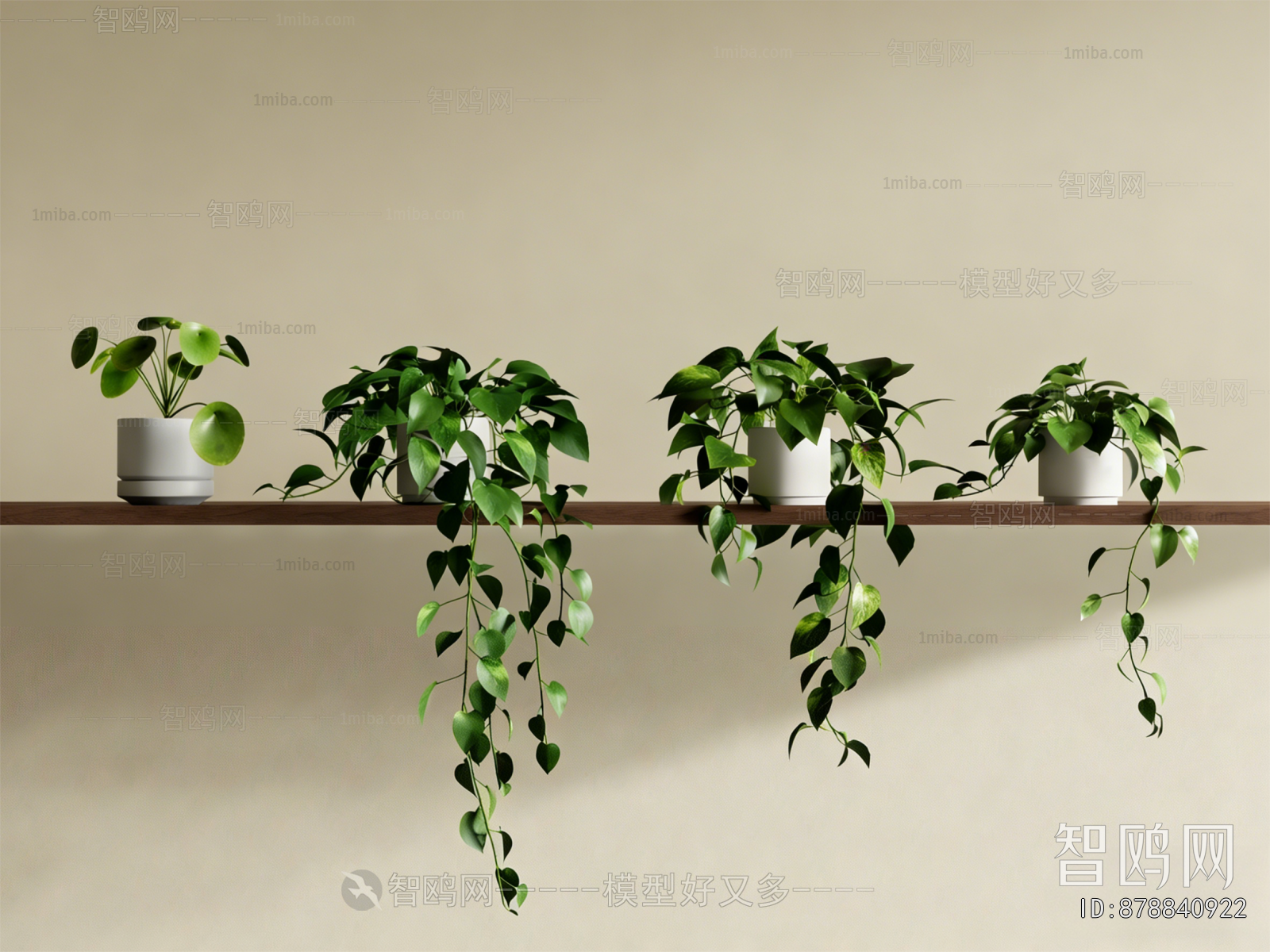 Modern Potted Green Plant