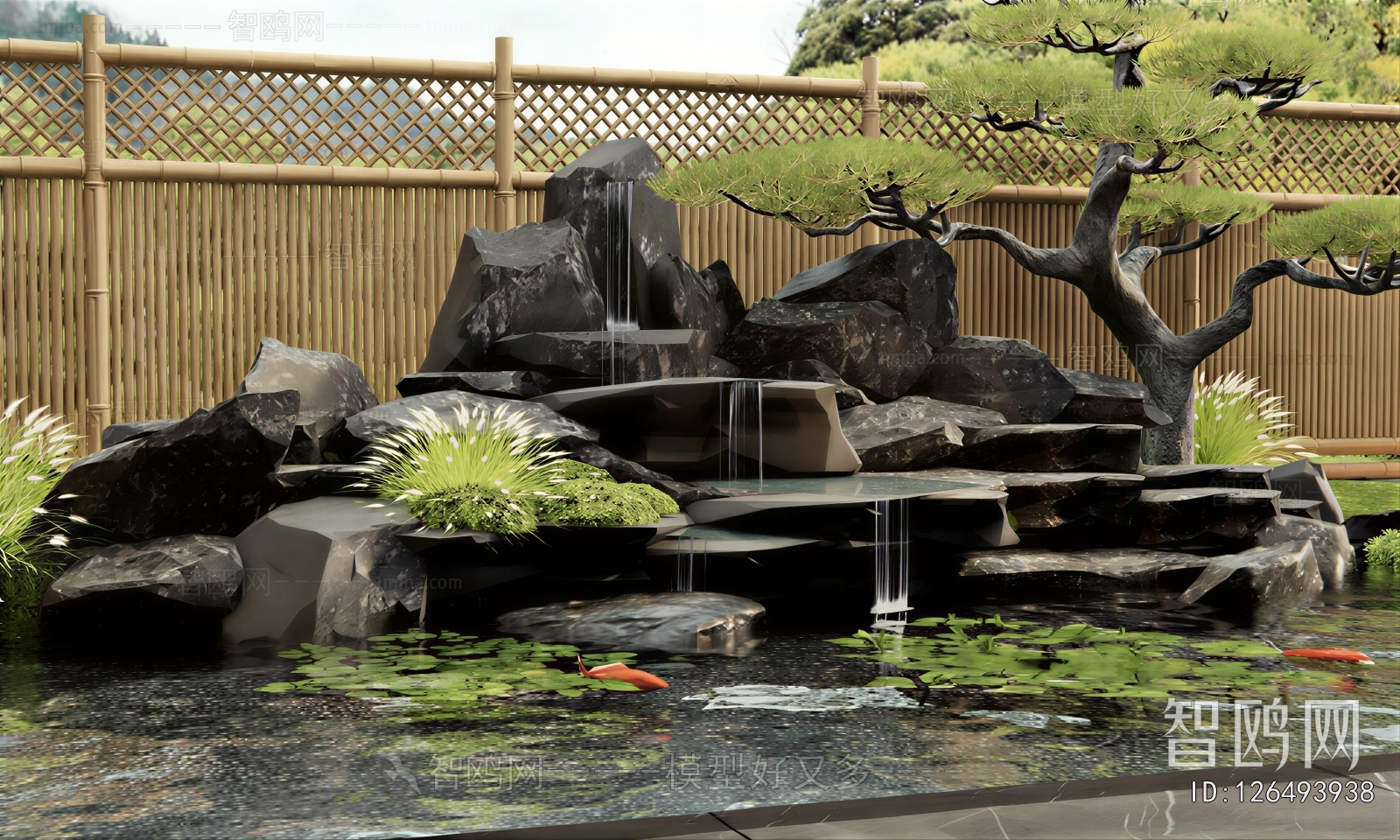 New Chinese Style Rockery Waterscape