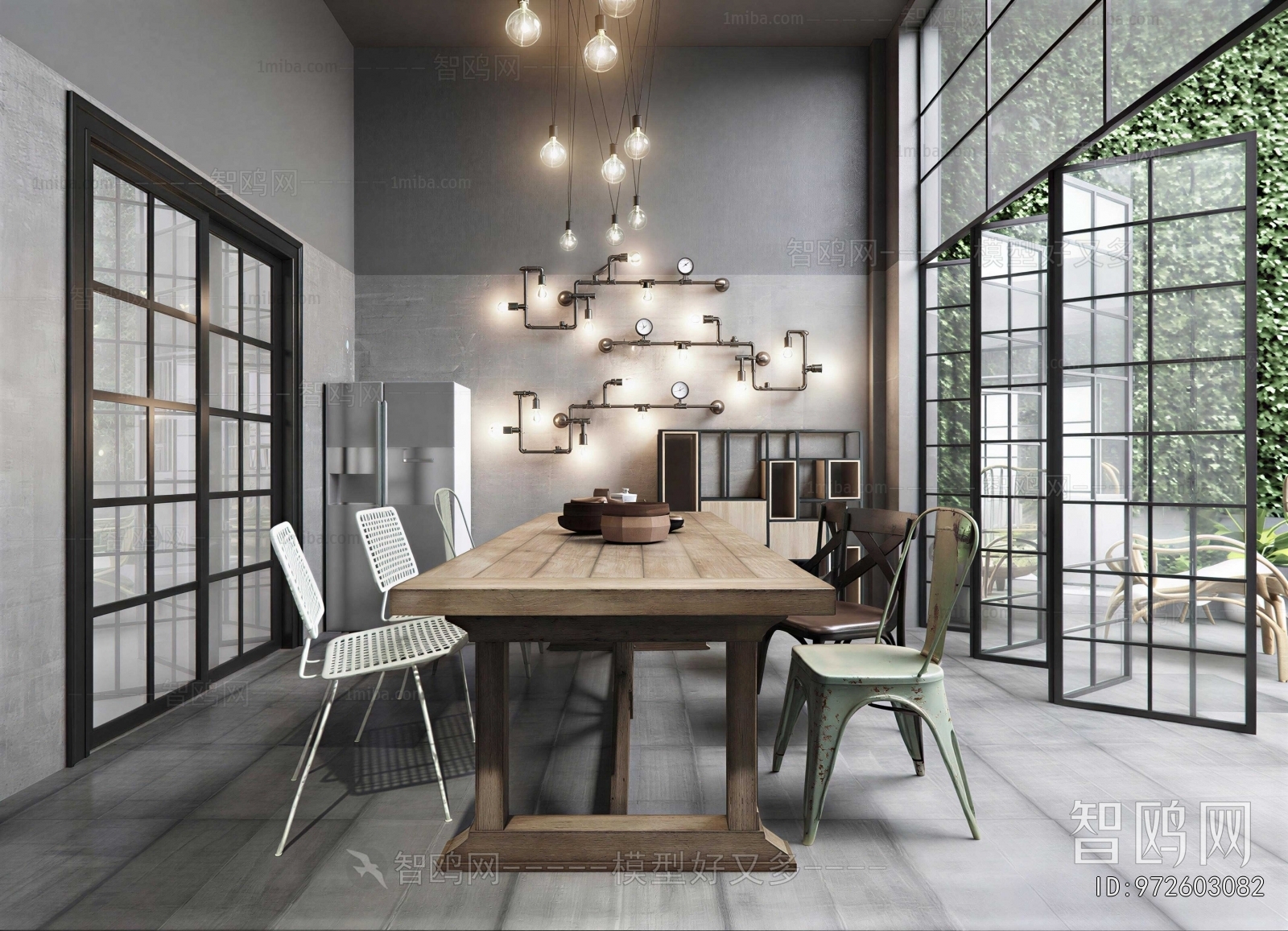 Industrial Style Dining Room