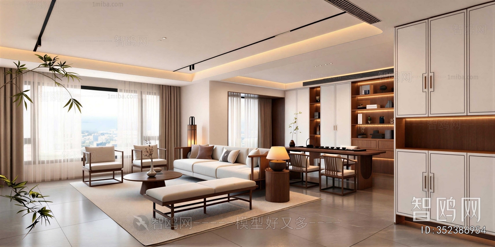 New Chinese Style A Living Room