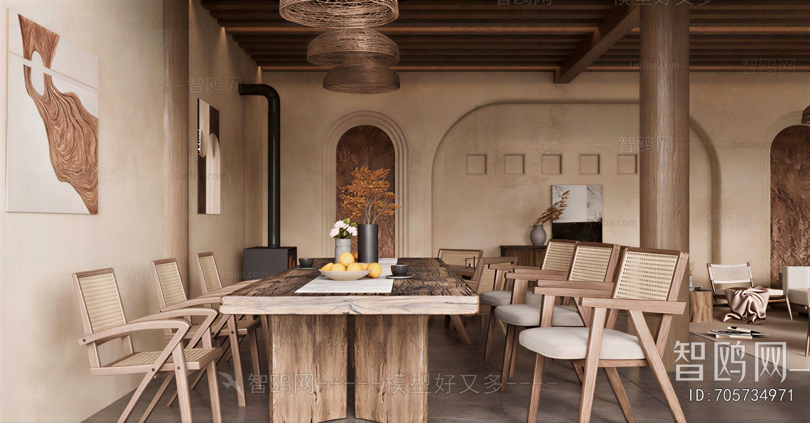 Wabi-sabi Style Dining Room