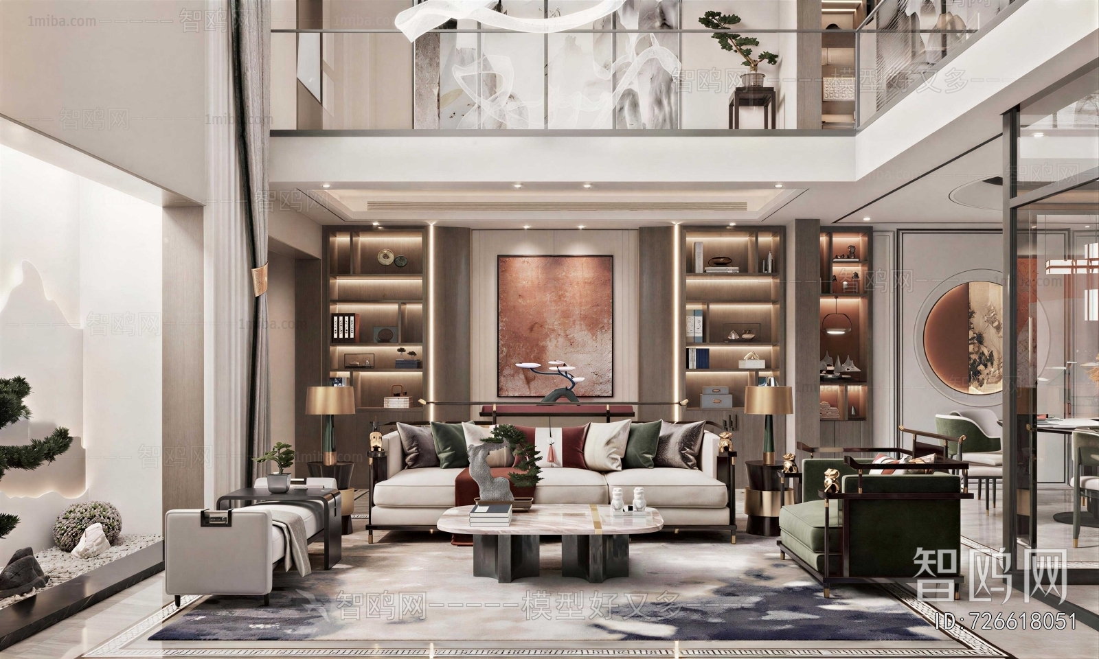 New Chinese Style A Living Room