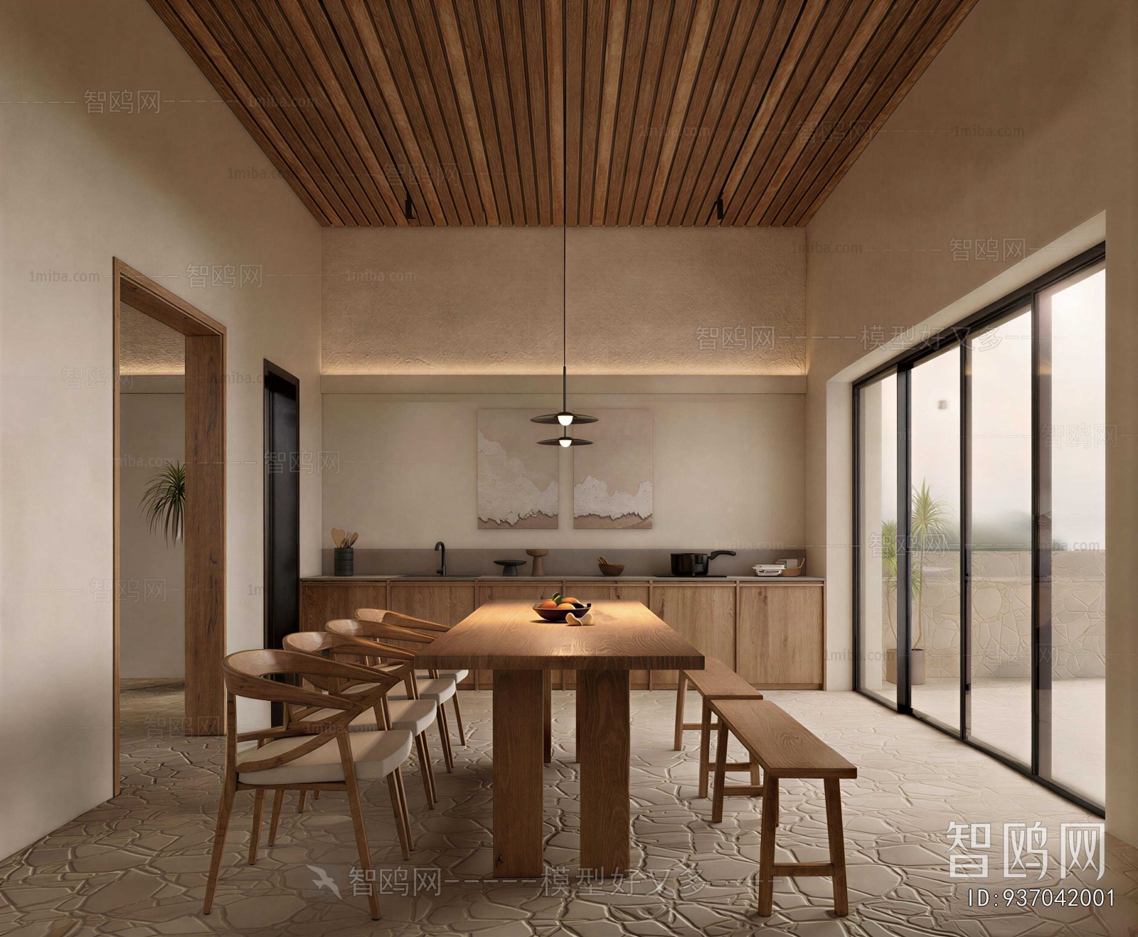 Wabi-sabi Style Dining Room