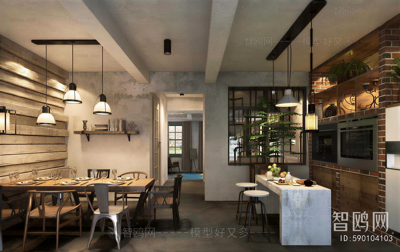 Industrial Style Dining Room