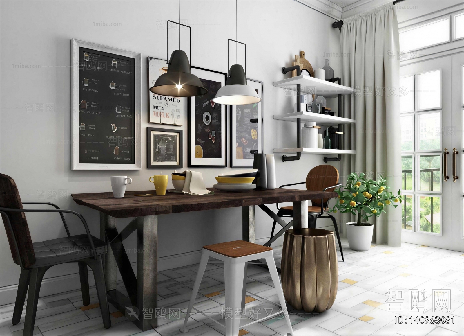 Industrial Style Dining Room