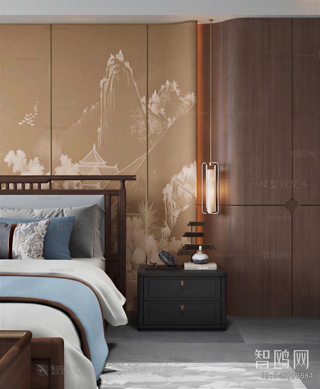 New Chinese Style Bedroom