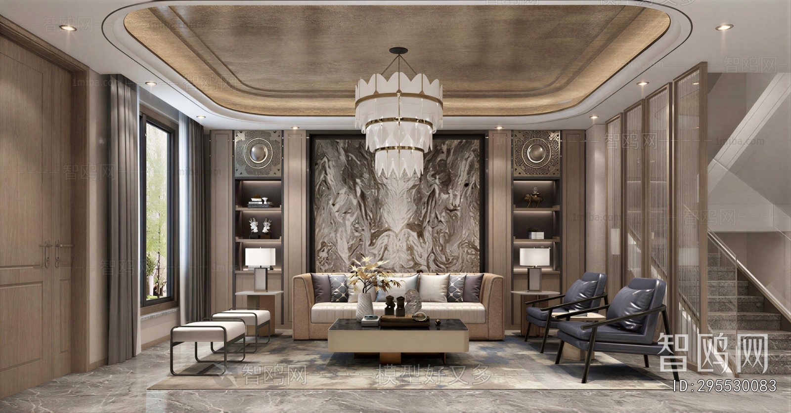 New Chinese Style A Living Room