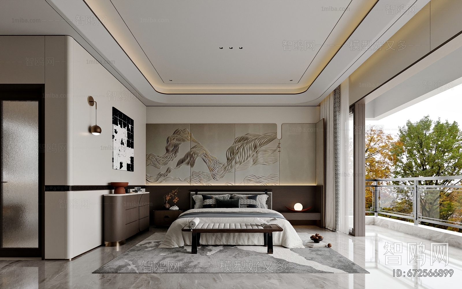 New Chinese Style Bedroom