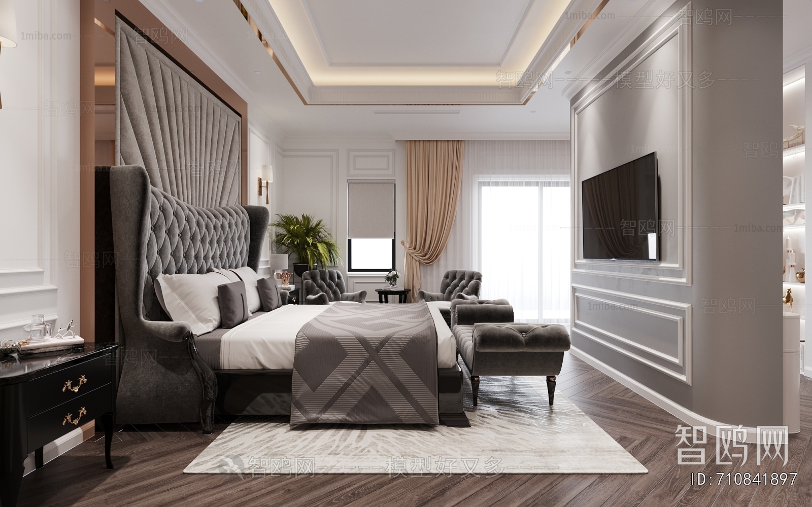 Simple European Style Bedroom