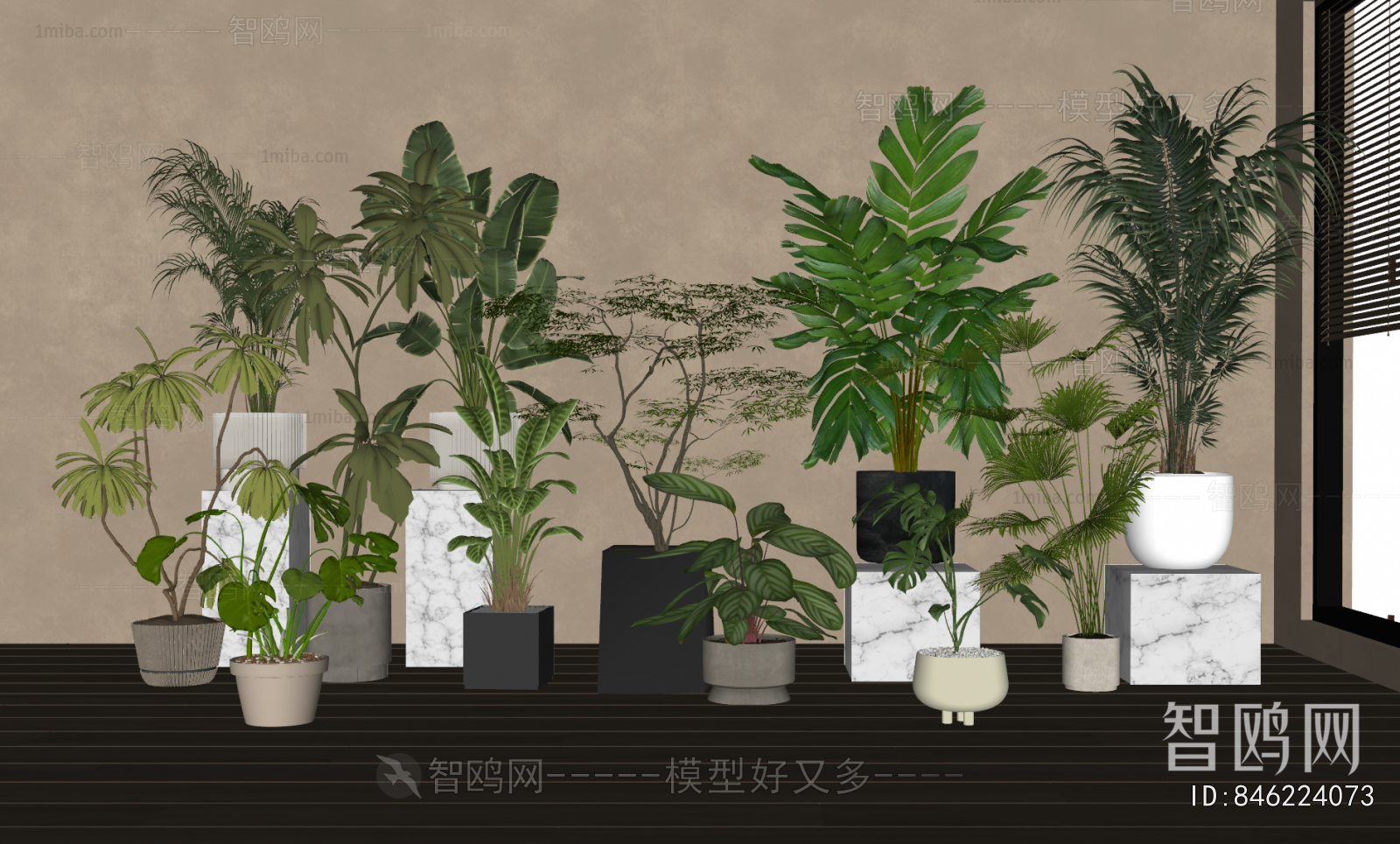Modern Ground Green Plant Potted Plants