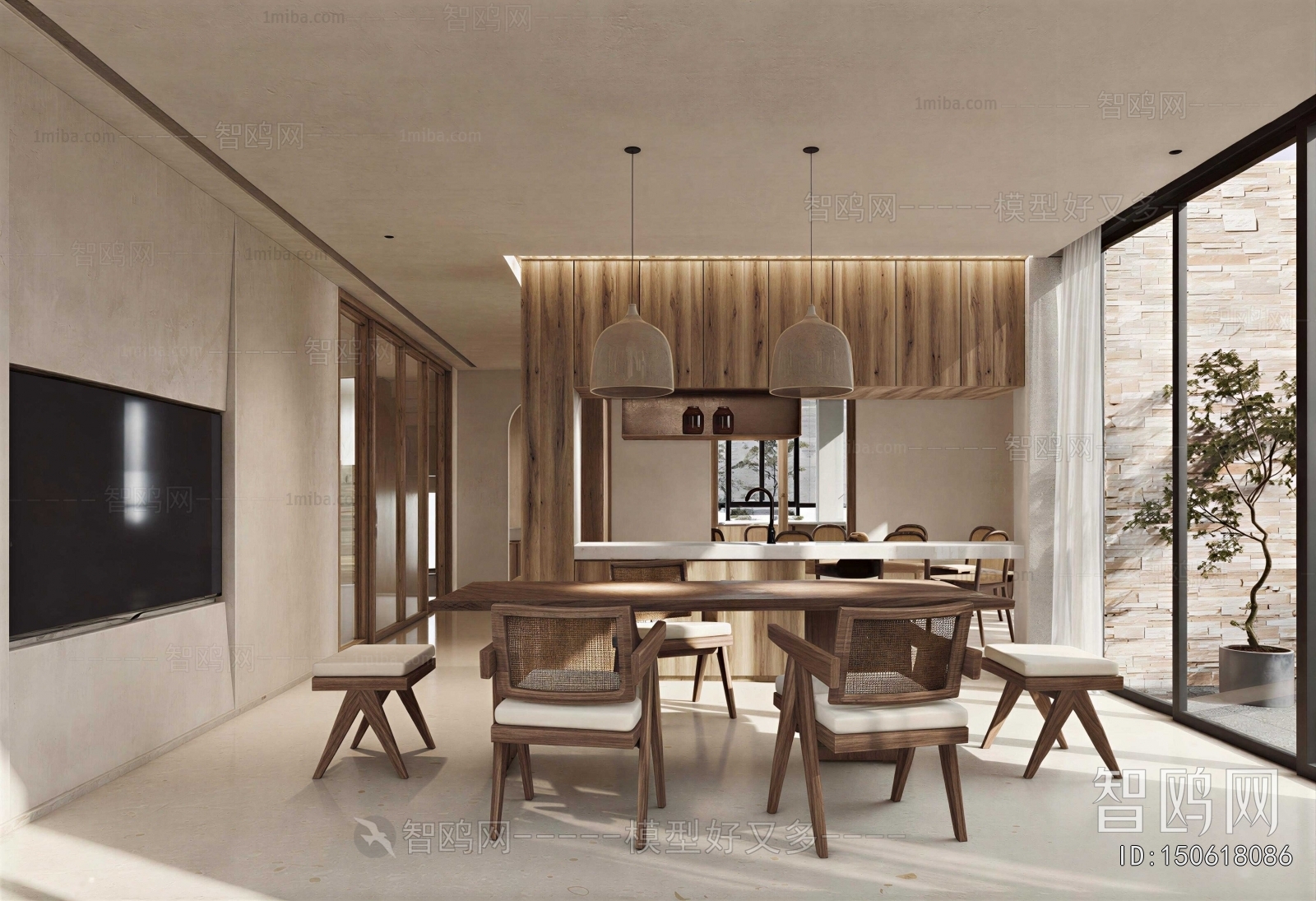 Wabi-sabi Style Dining Room