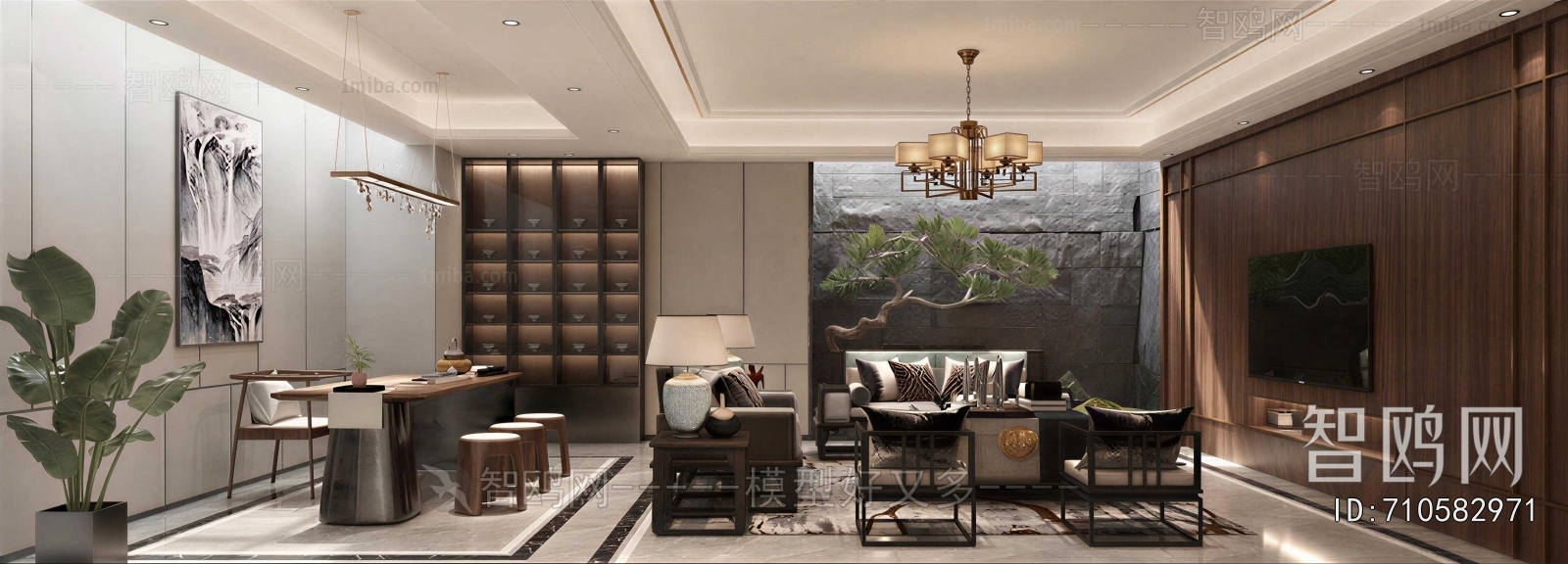 New Chinese Style A Living Room