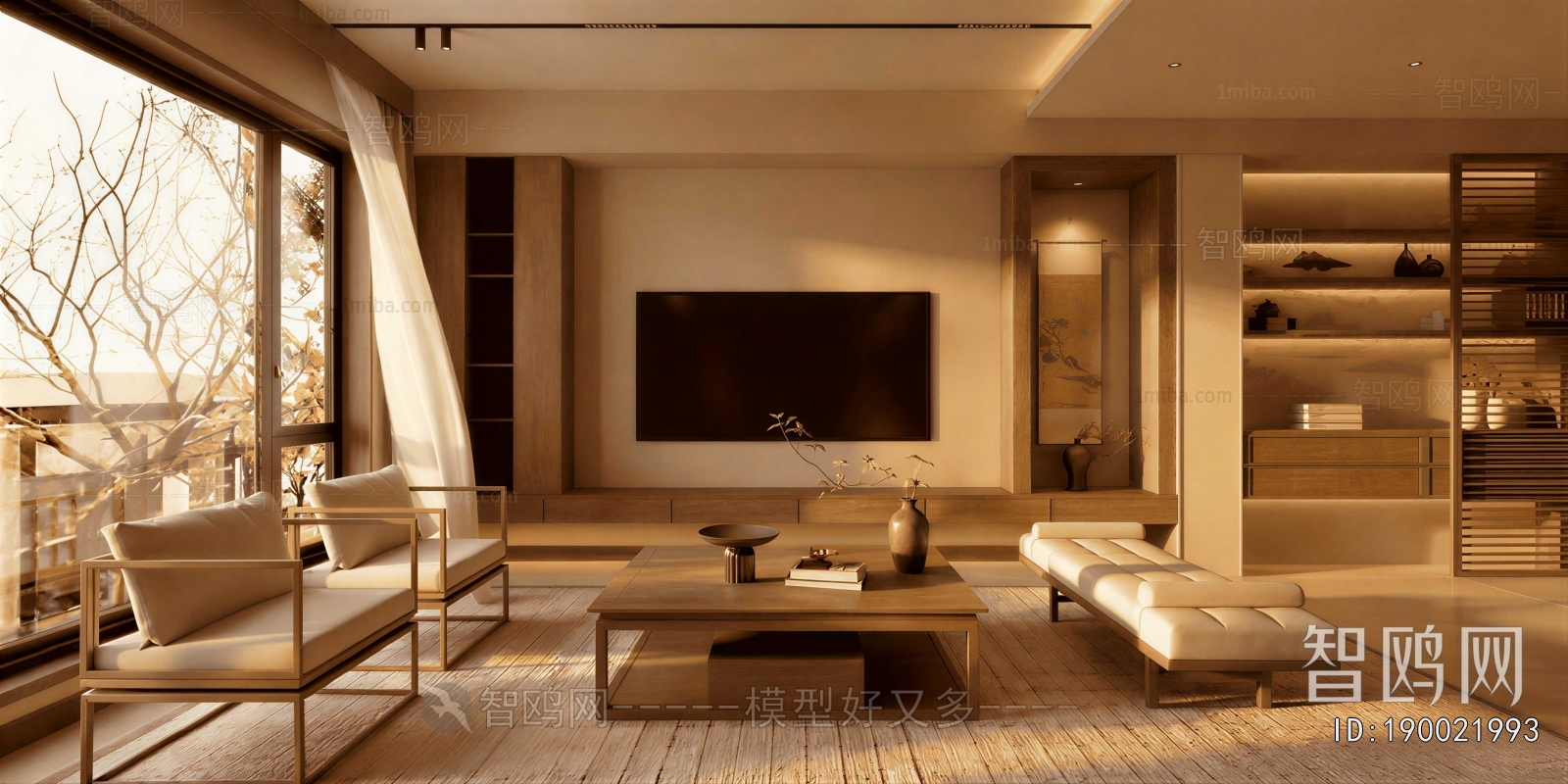 New Chinese Style A Living Room