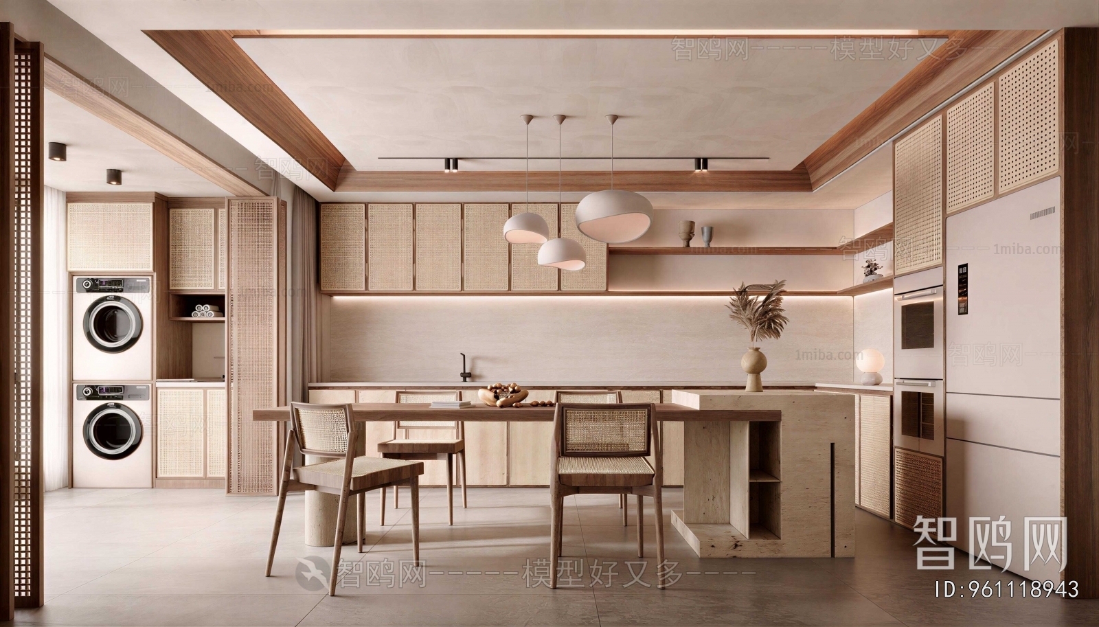 Wabi-sabi Style Open Kitchen