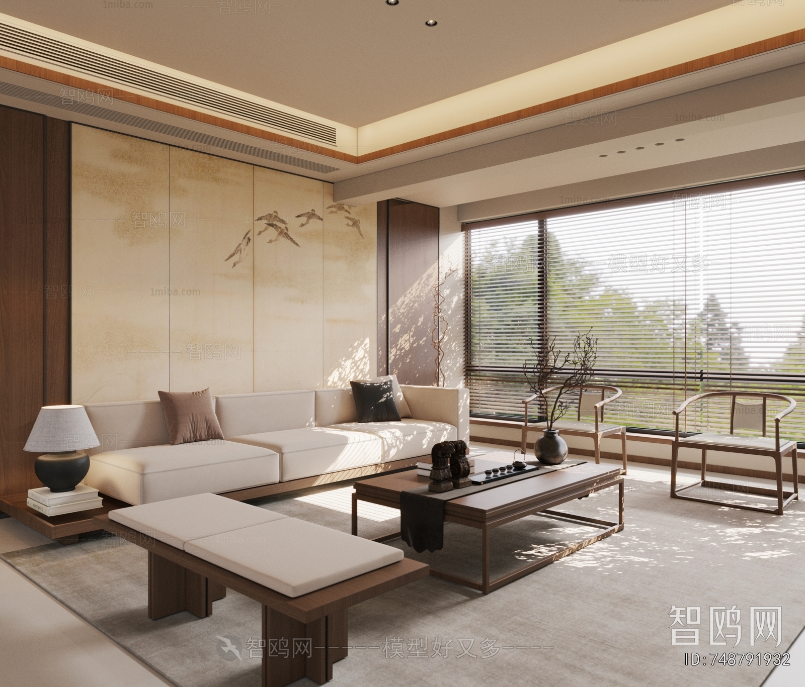 New Chinese Style A Living Room