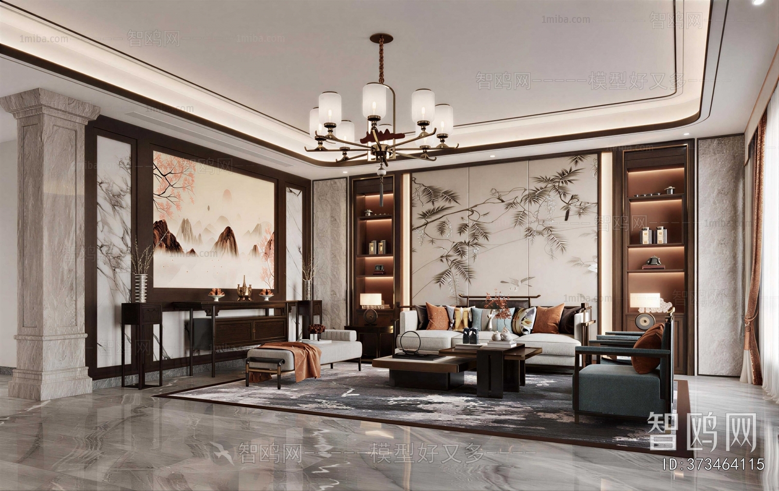 New Chinese Style A Living Room