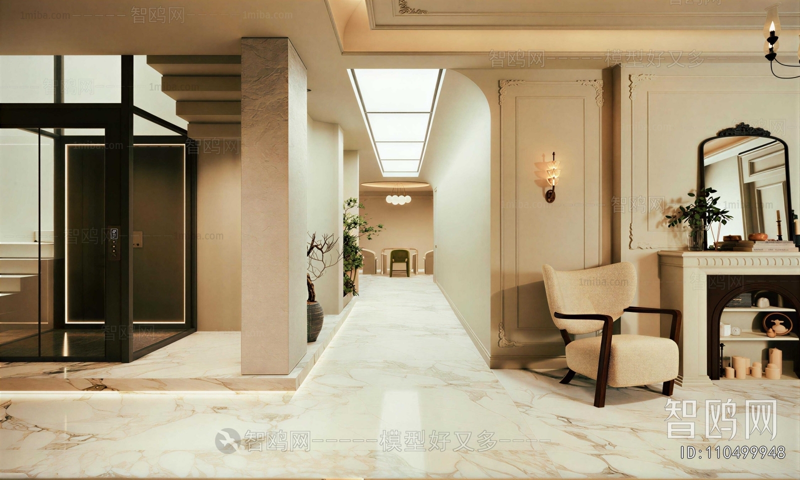 French Style Hallway