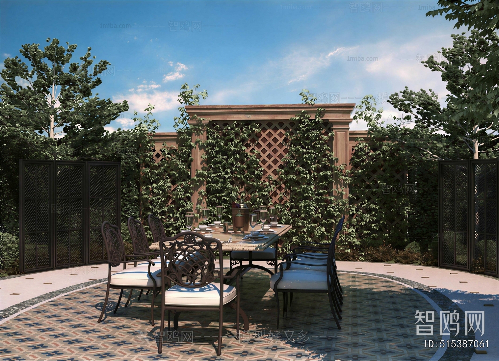 American Style Courtyard/landscape