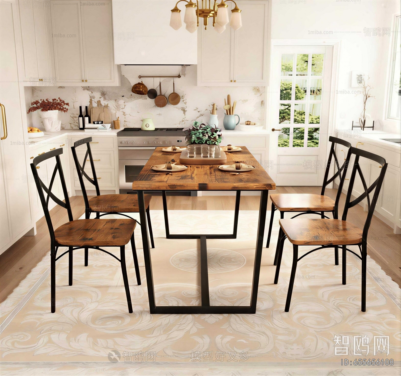 American Style Dining Table And Chairs