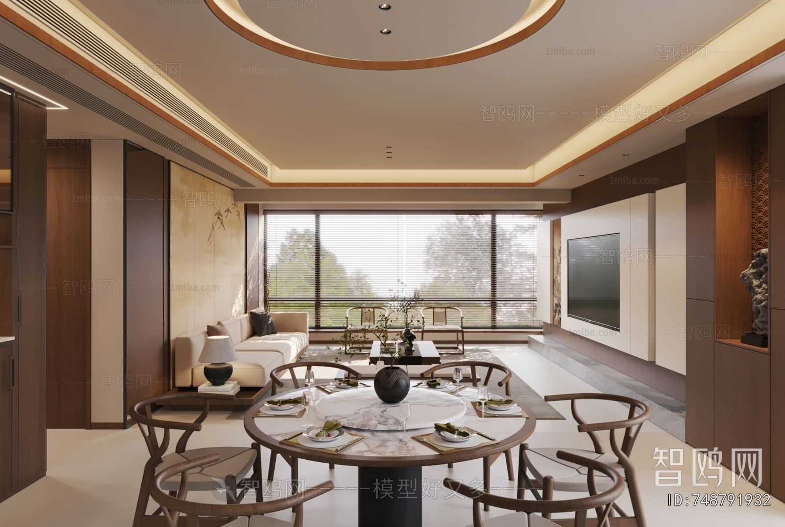 New Chinese Style A Living Room