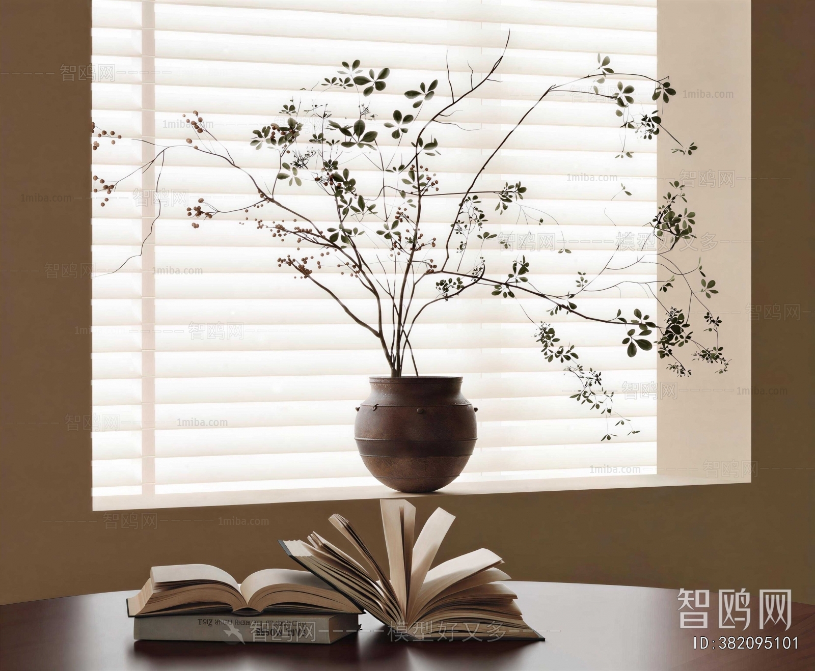 Wabi-sabi Style Potted Green Plant