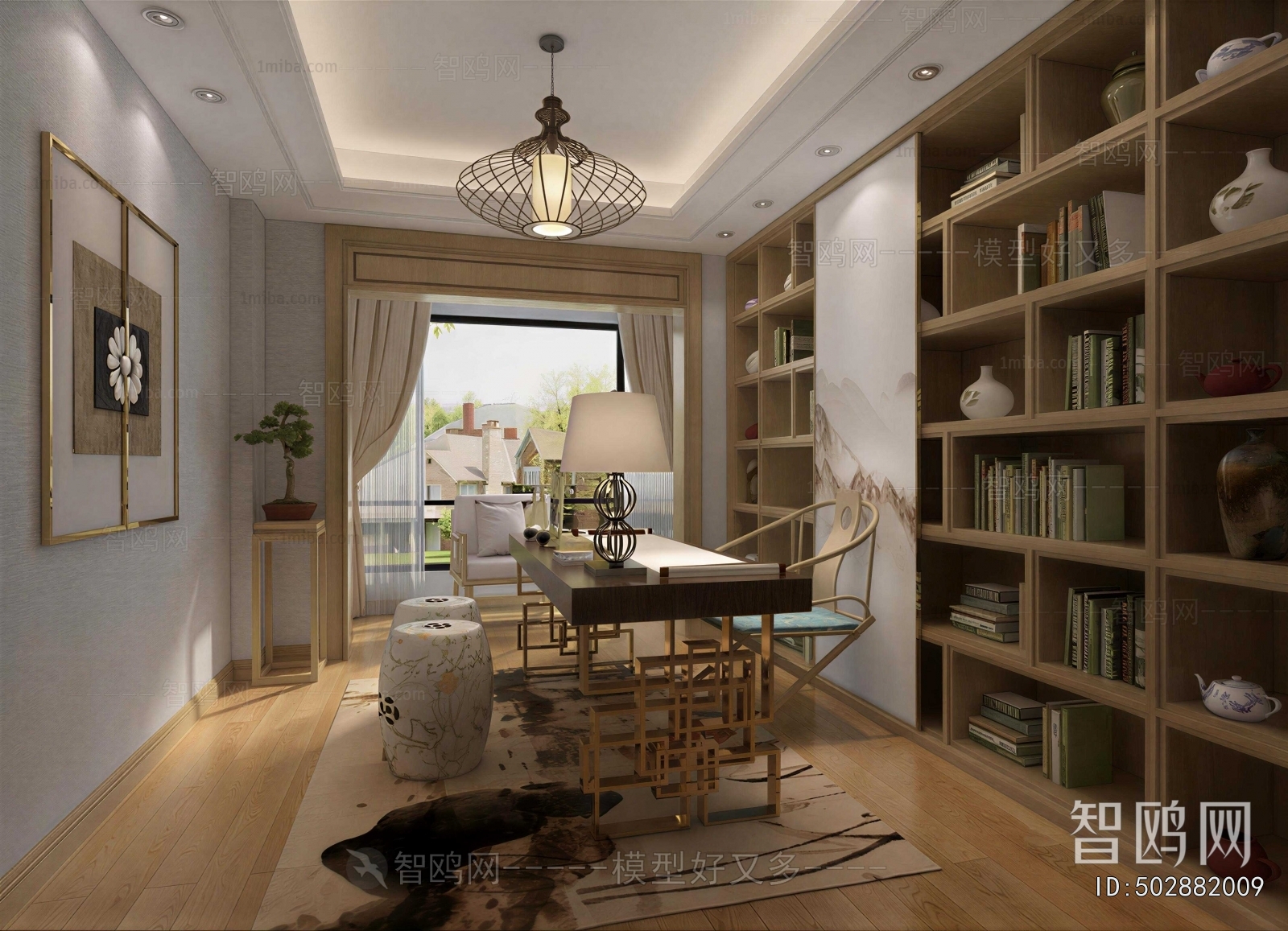 New Chinese Style Study Space
