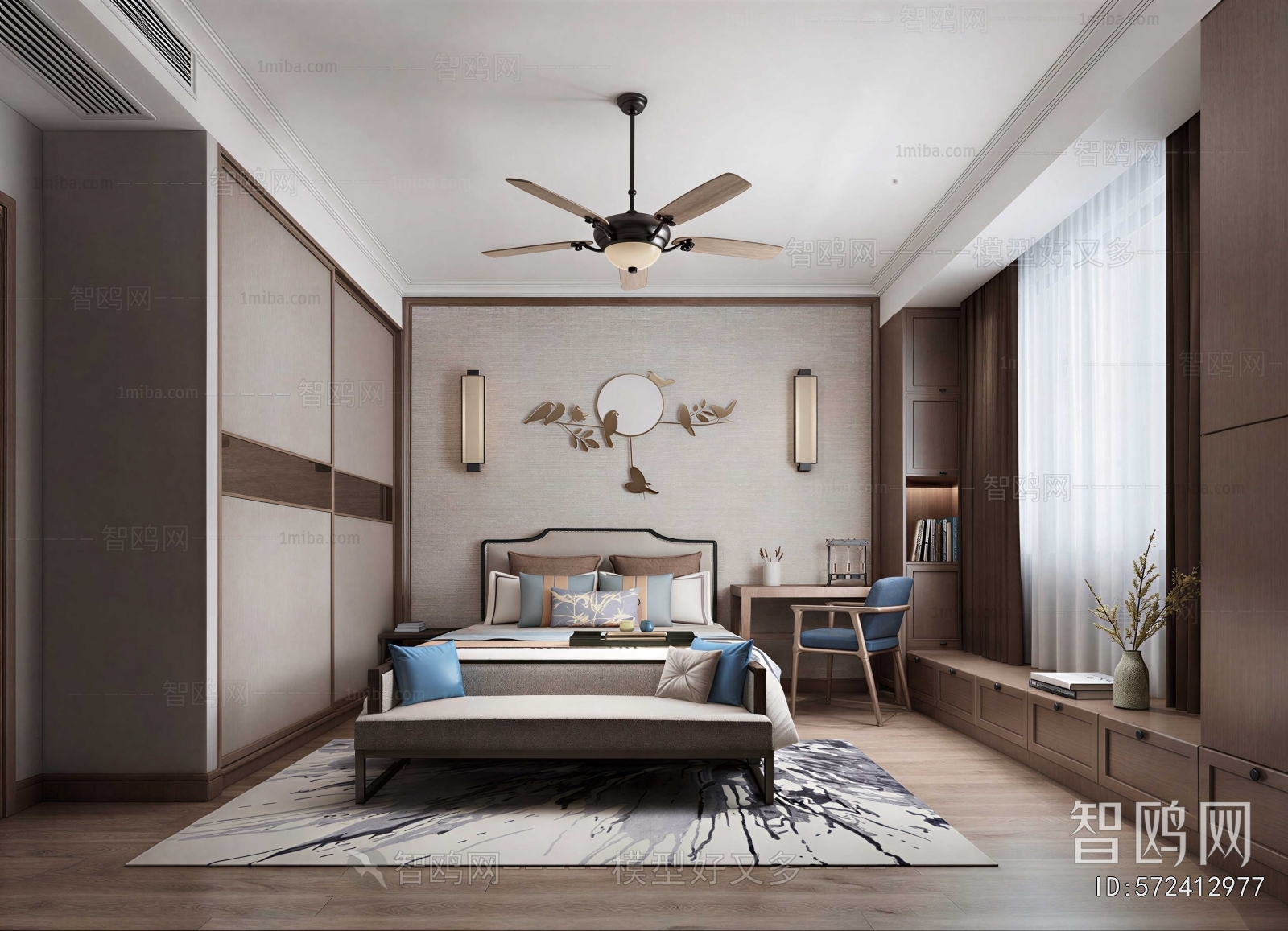 New Chinese Style Bedroom