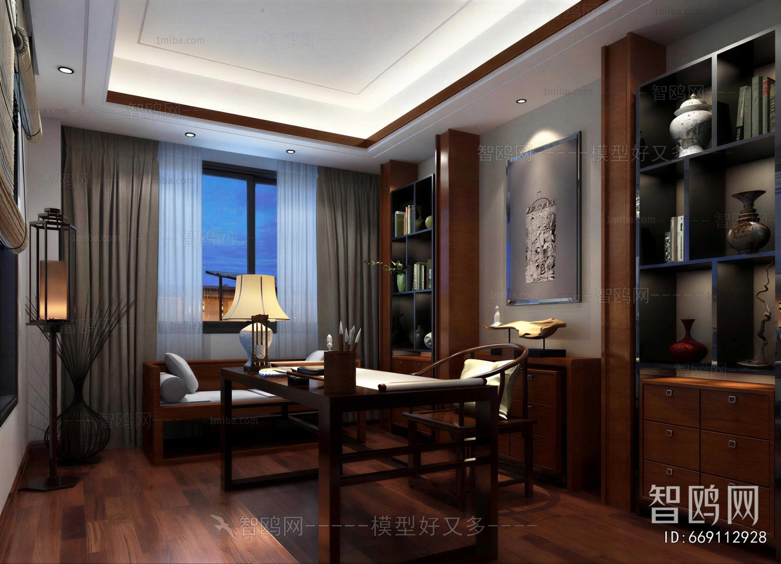 New Chinese Style Study Space
