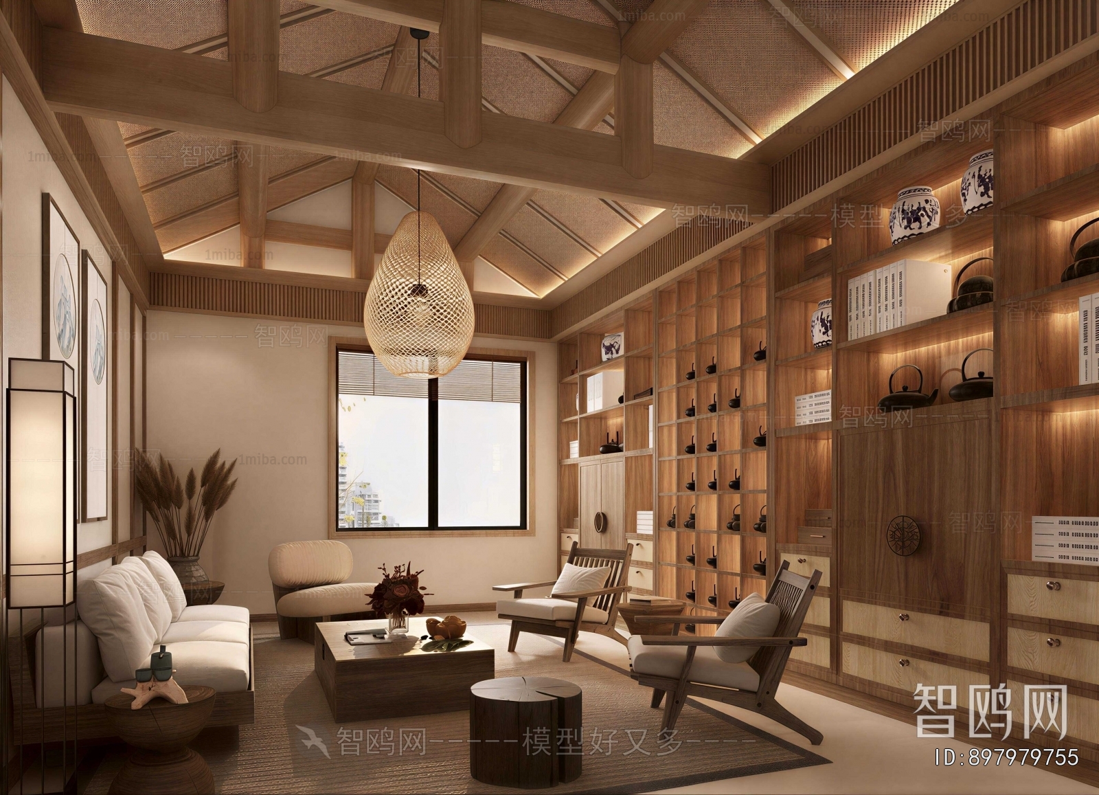New Chinese Style A Living Room