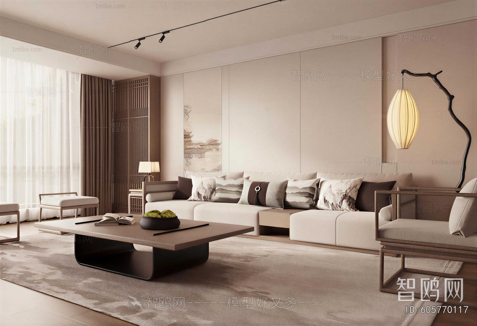 New Chinese Style A Living Room