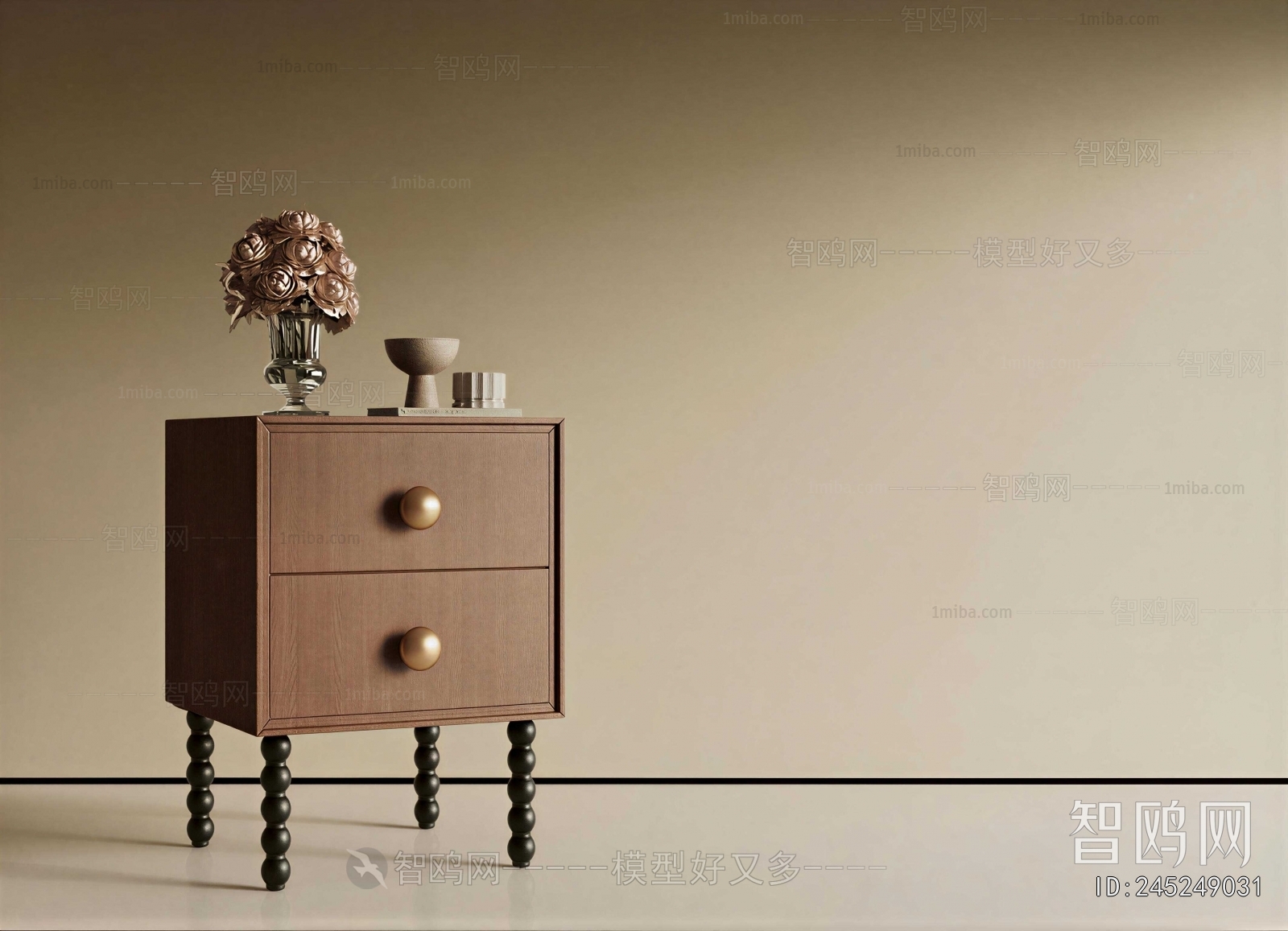 French Style Bedside Cupboard