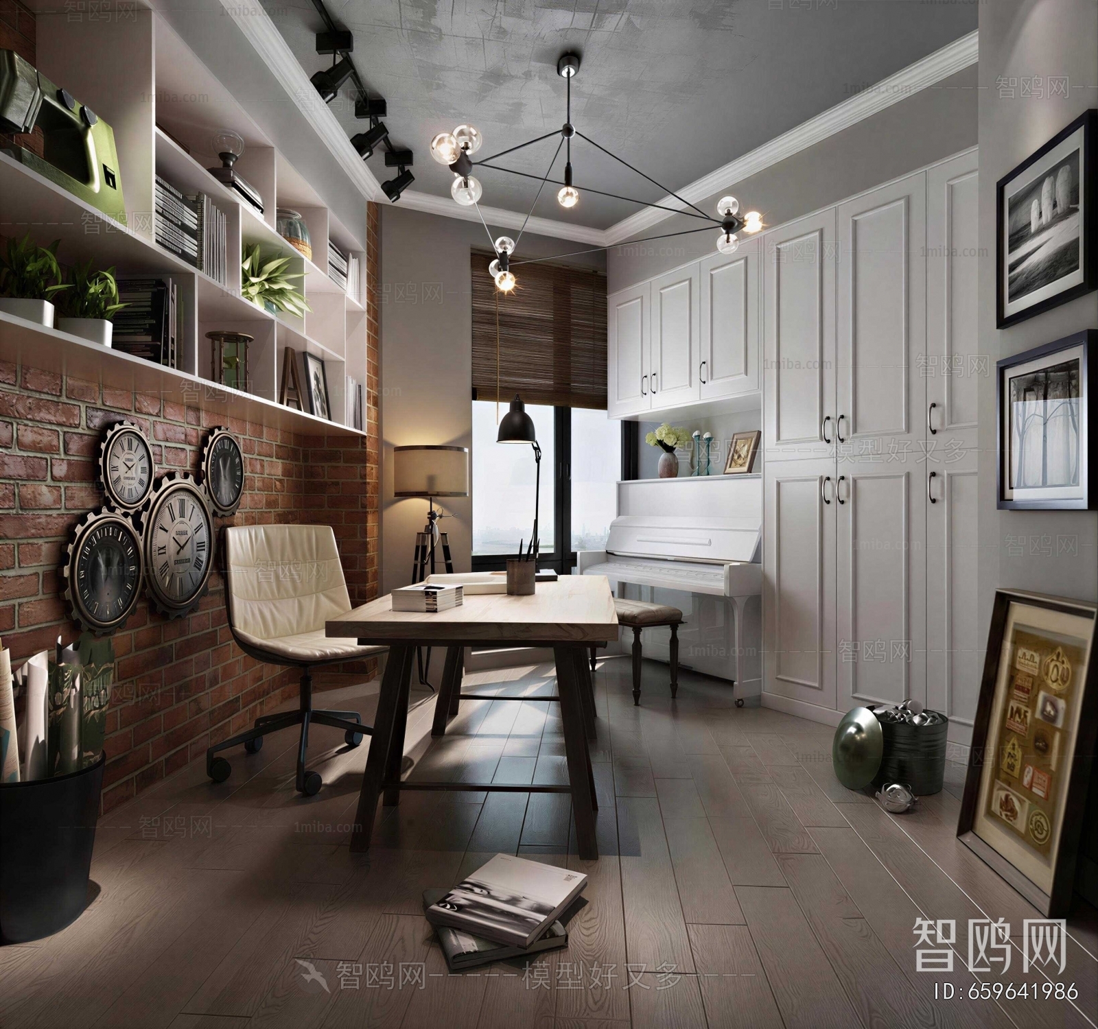 Industrial Style Study Space