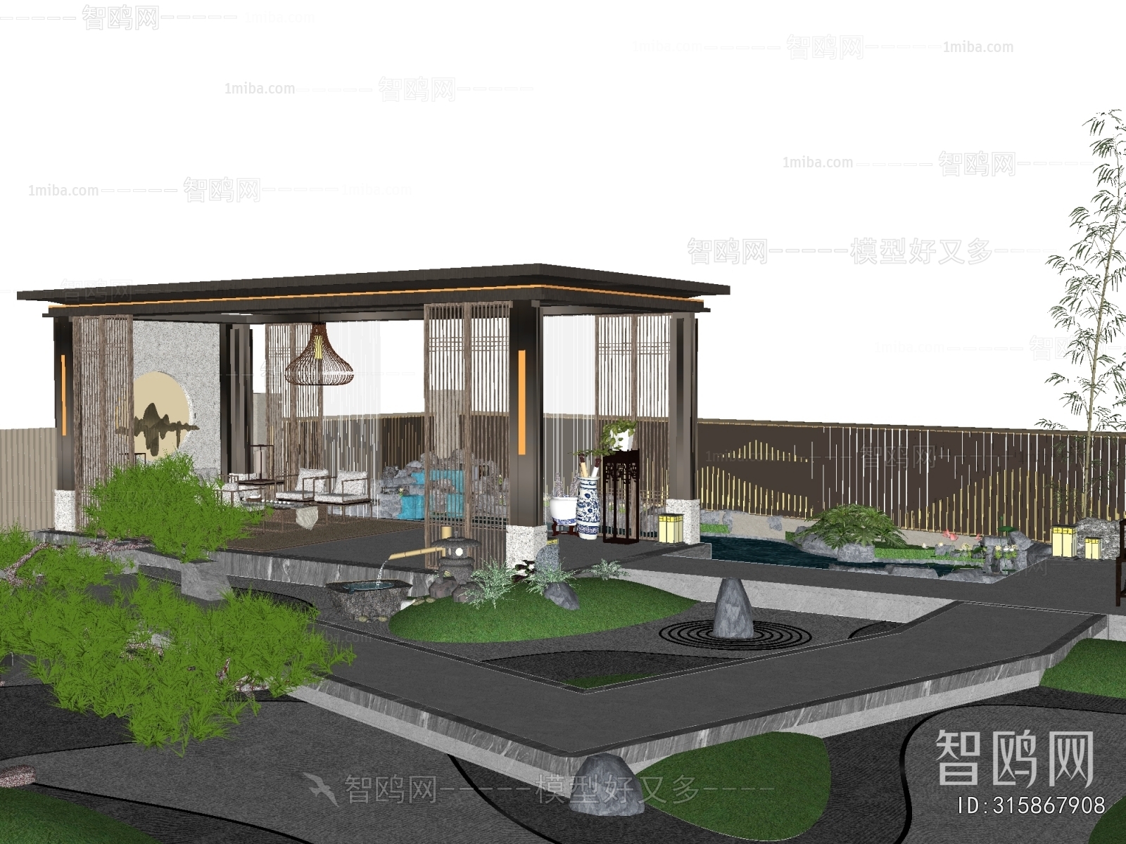 New Chinese Style Courtyard/landscape