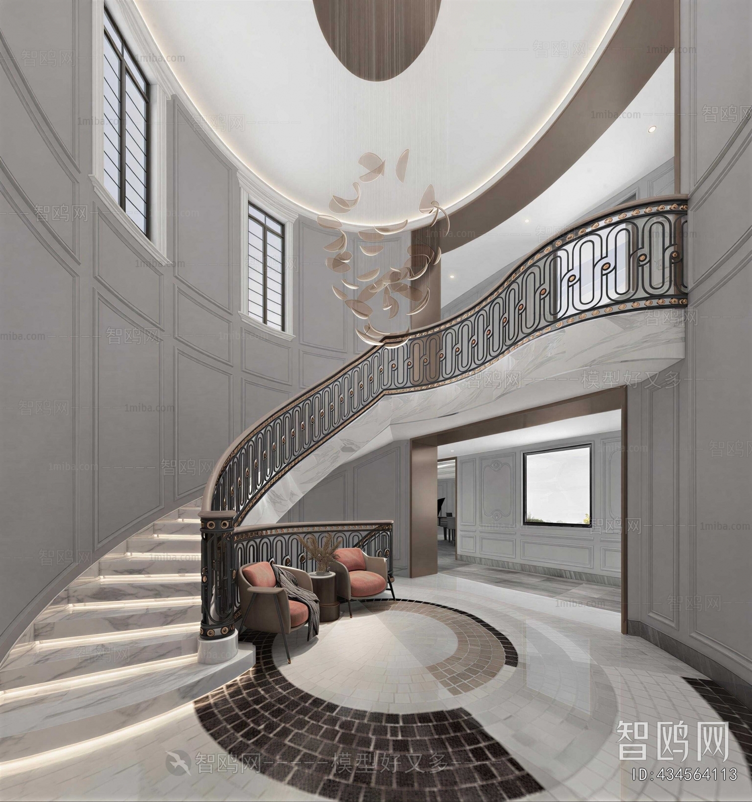 New Classical Style Rotating Staircase