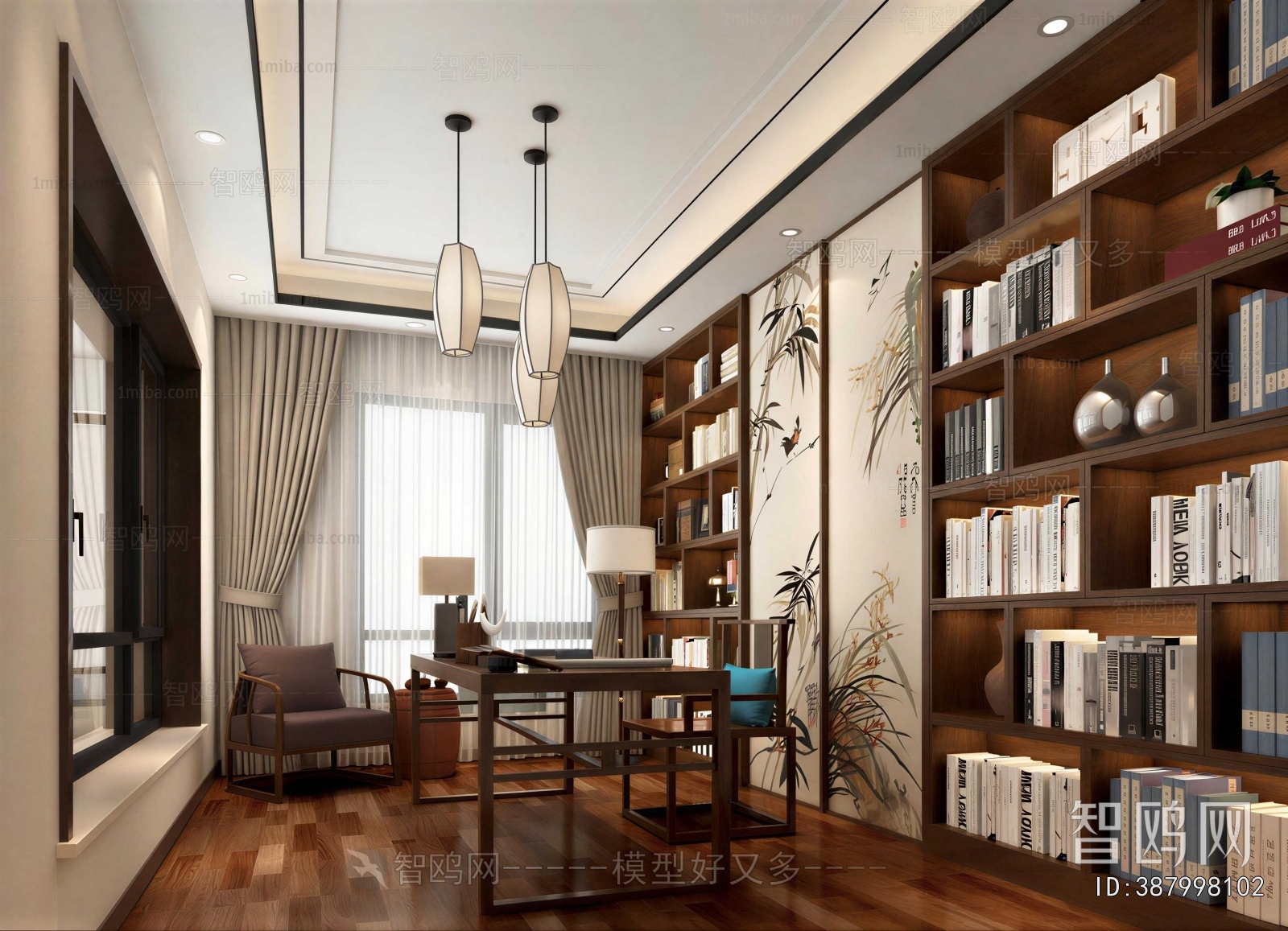 New Chinese Style Study Space