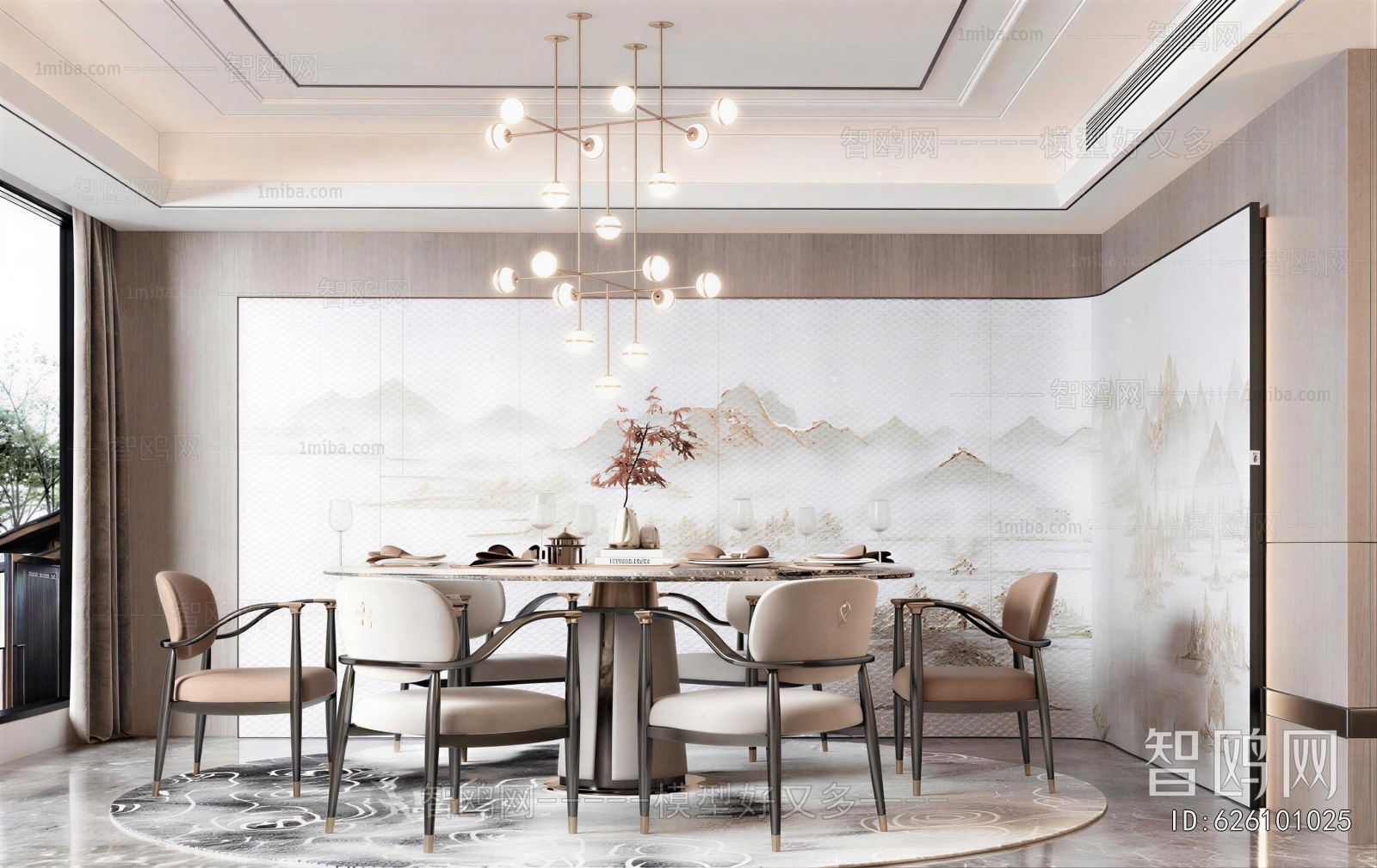 New Chinese Style Dining Room