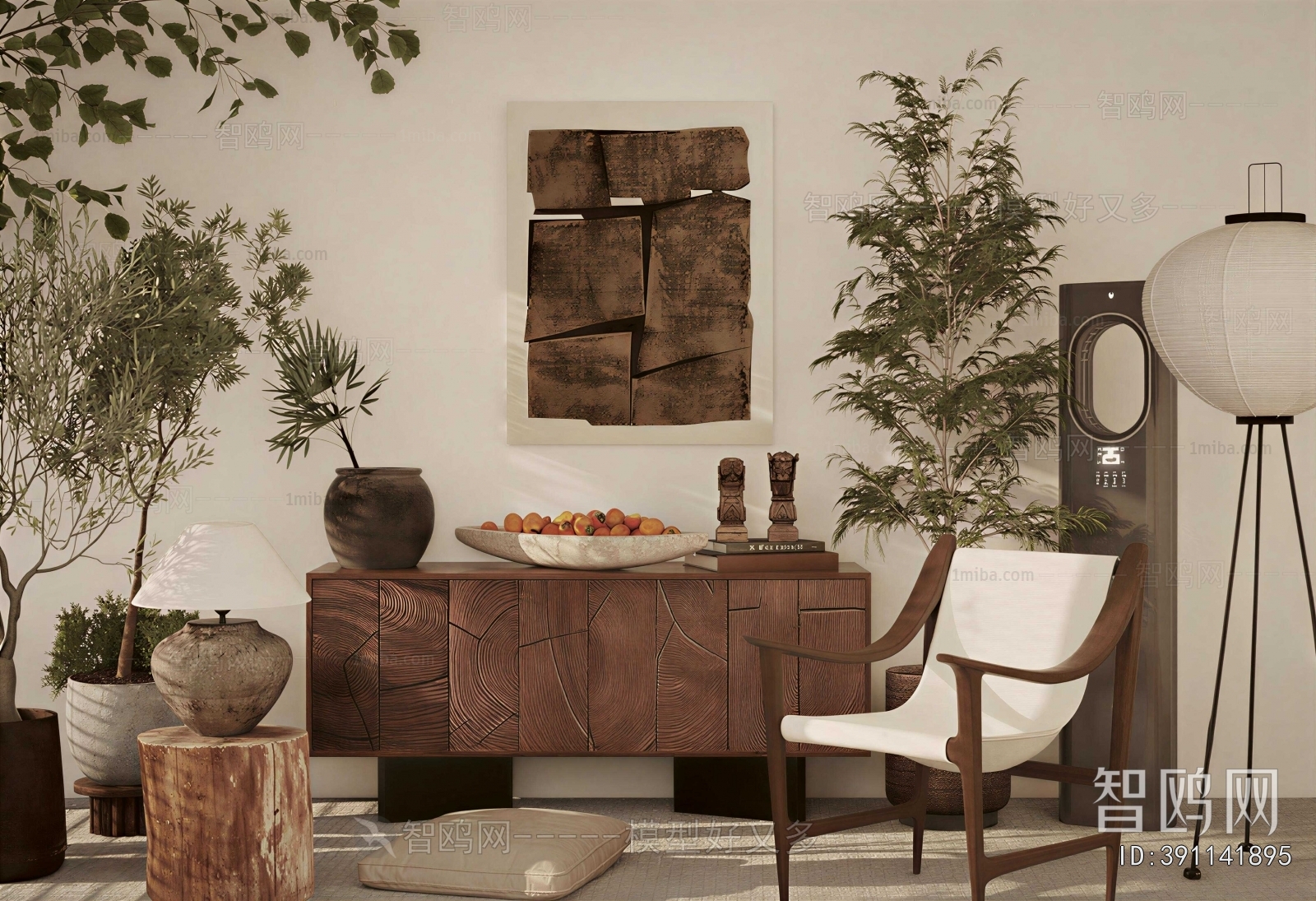 Wabi-sabi Style Entrance Cabinet