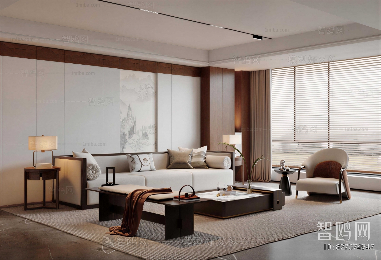 New Chinese Style A Living Room