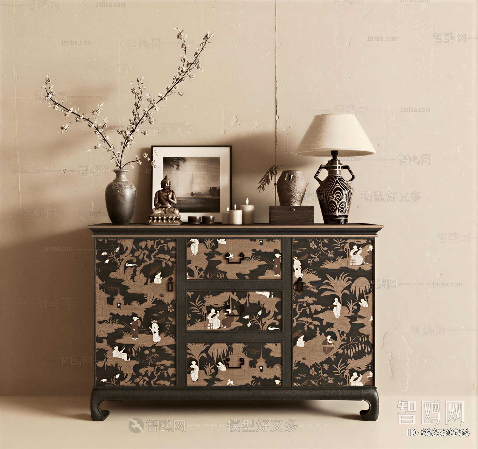 New Chinese Style Decorative Cabinet