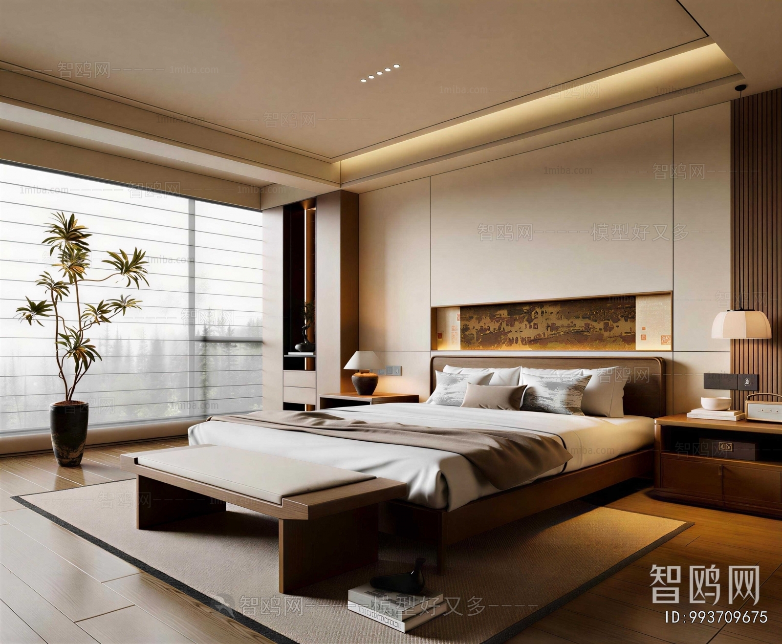 New Chinese Style Bedroom