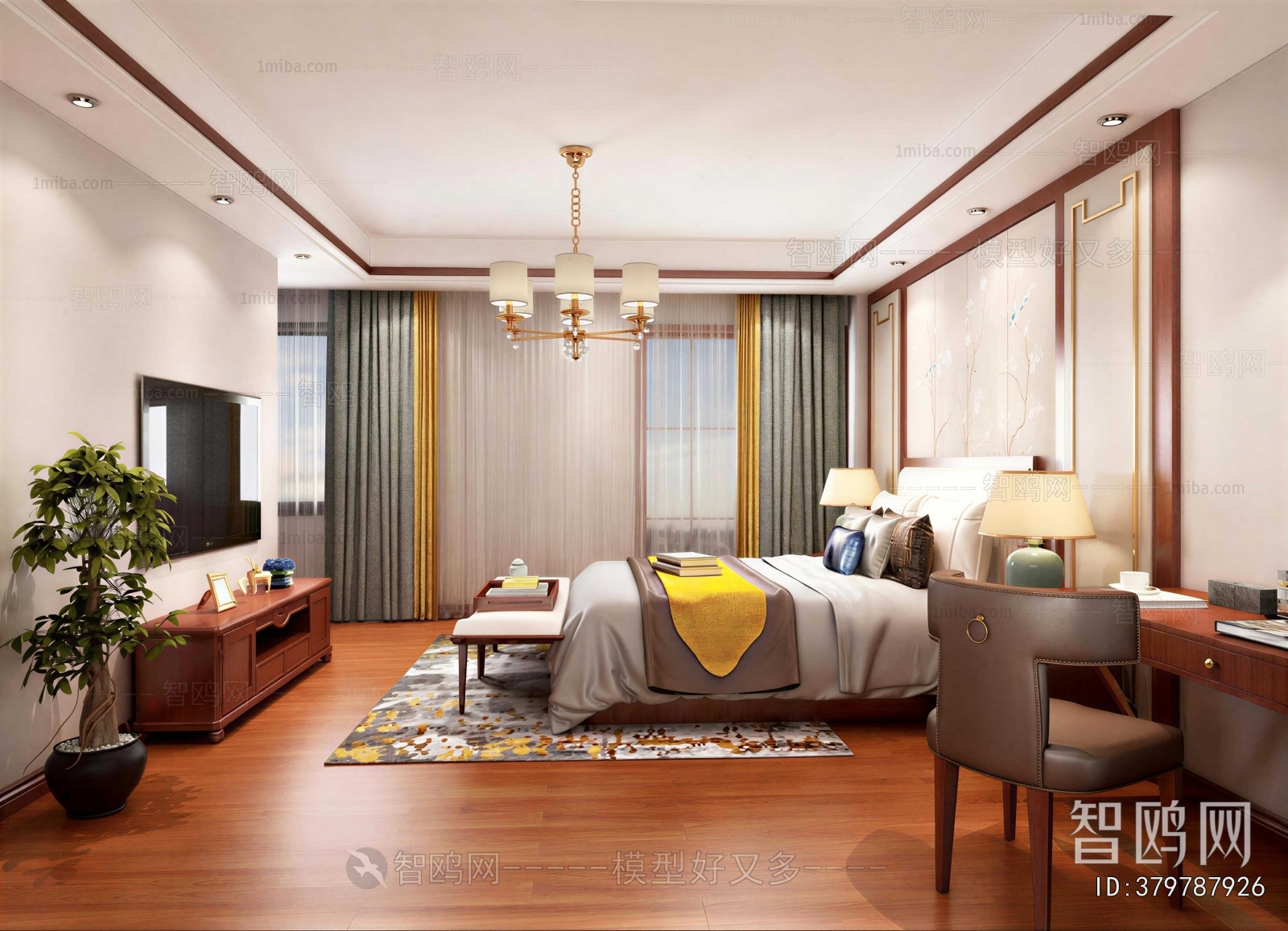 New Chinese Style Bedroom