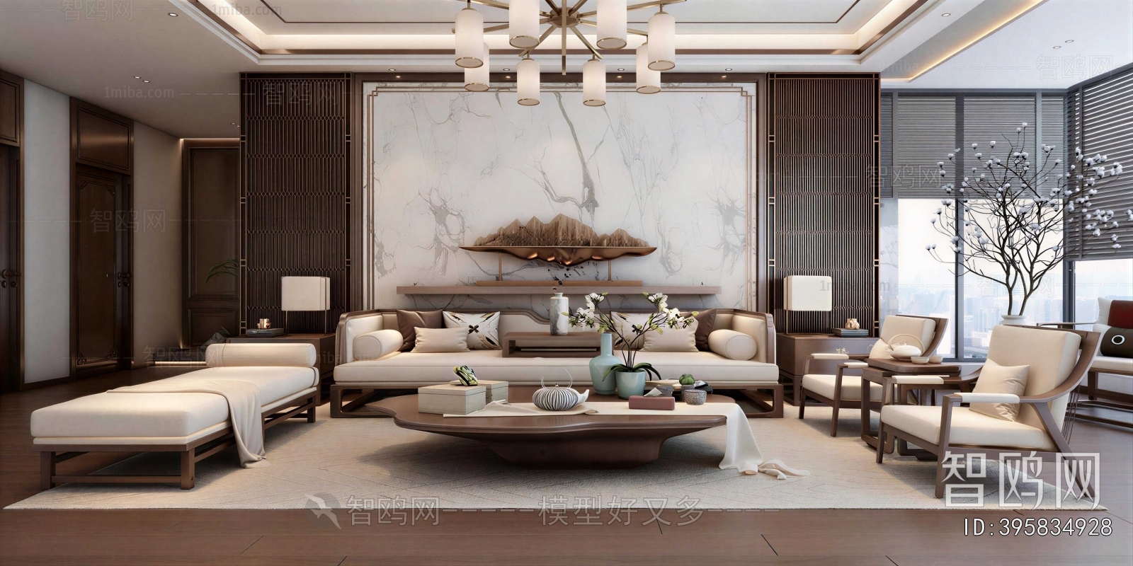 New Chinese Style A Living Room