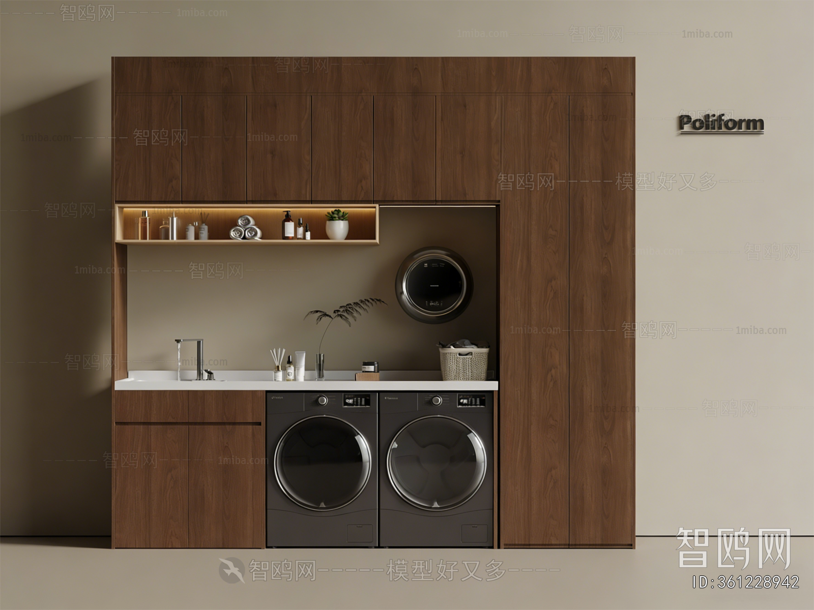New Chinese Style Laundry Cabinet