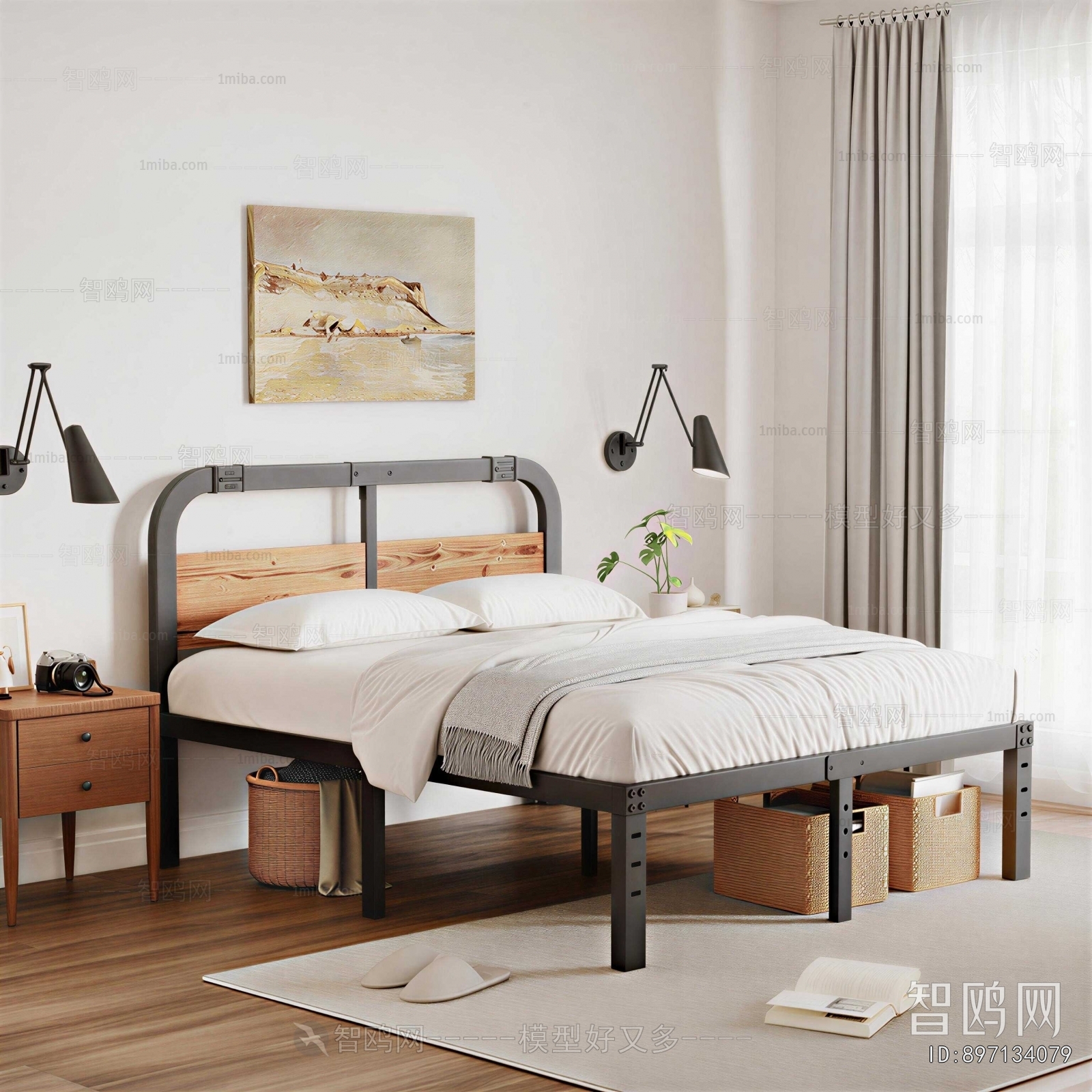 Industrial Style Double Bed