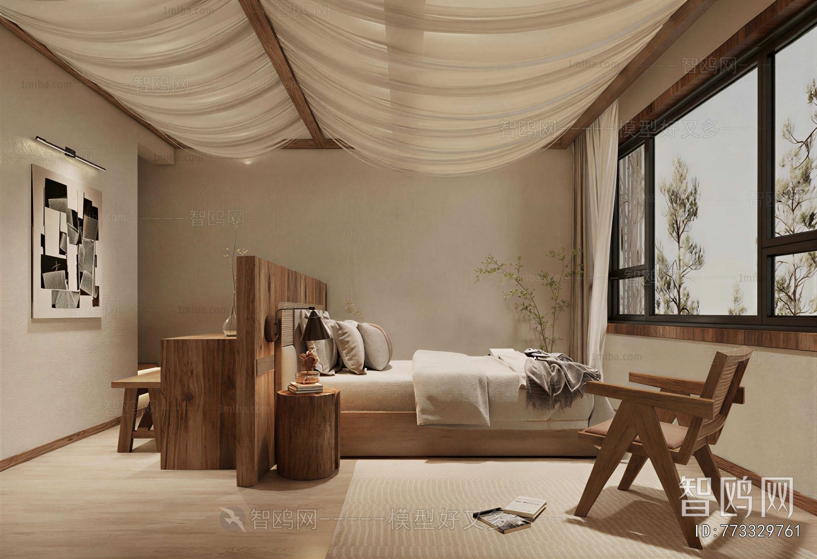 Wabi-sabi Style Bedroom