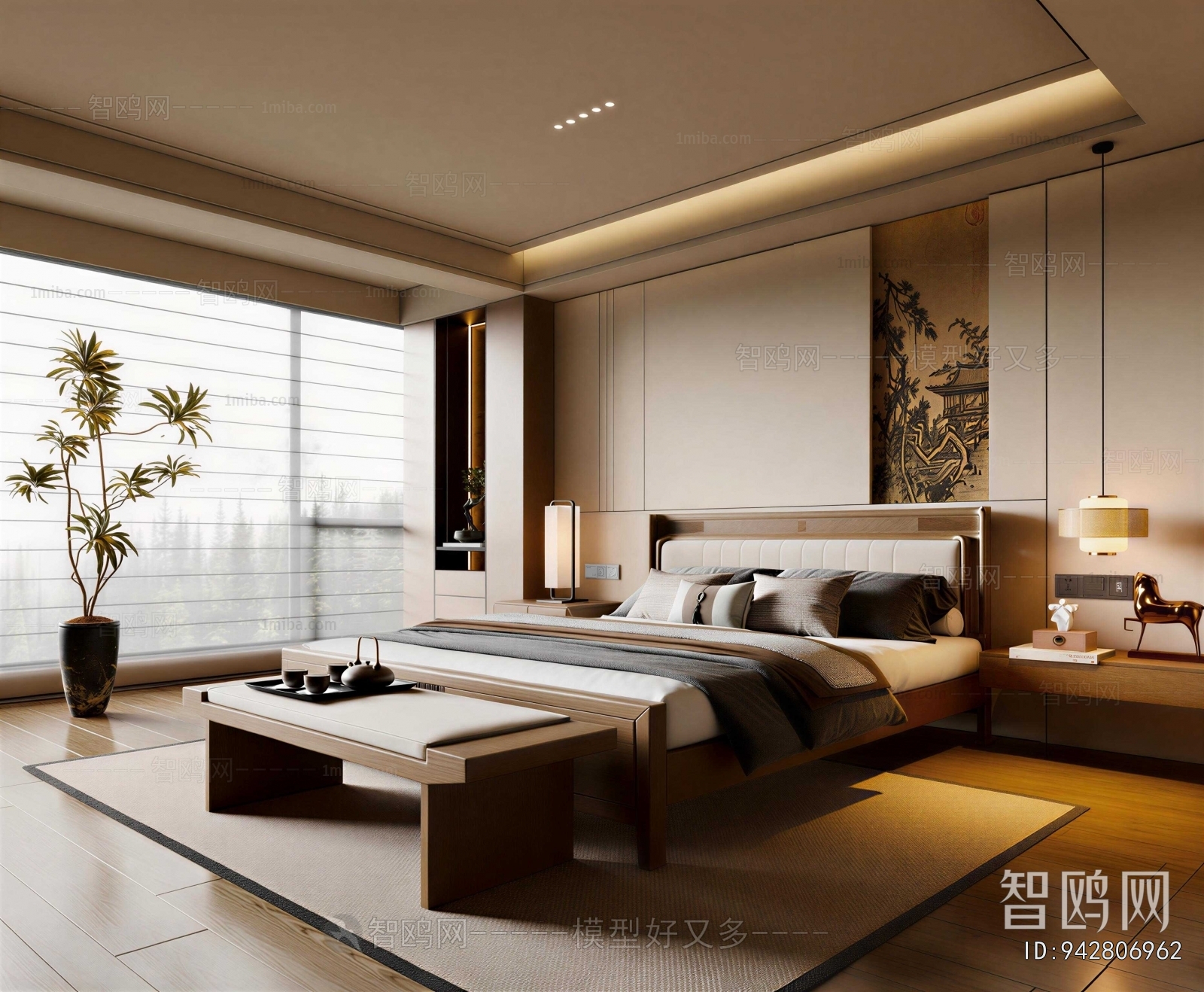 New Chinese Style Bedroom